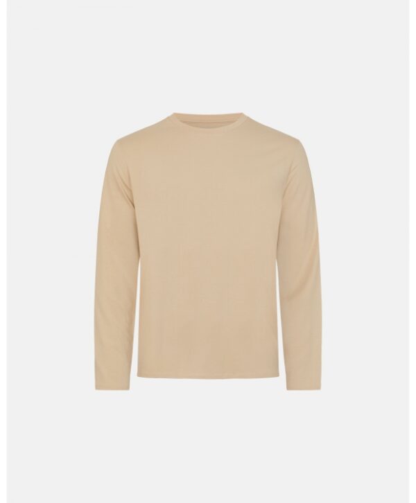 RESTERÃDS langærmet bambus t-shirt i beige til herre